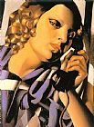 Tamara Paintings - The Telephone by Tamara de Lempicka